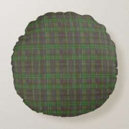 Almofada Redonda Tartan Verde Floresta Cabana