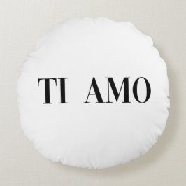 Almofada Redonda Te amo letra em italiano