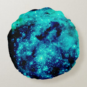 Almofada Redonda Teal Galaxy