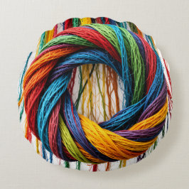 Almofada Redonda Tecidos em Unidade