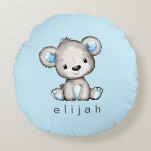 Almofada Redonda Teddy Bear Boy Blue
