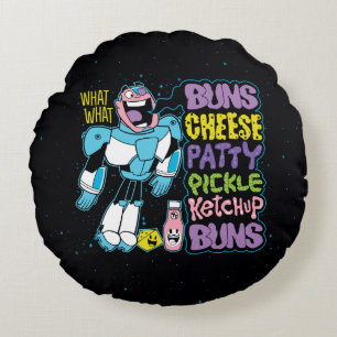 Almofada Redonda Teen Titans Go!   Cyborg Burger Rap