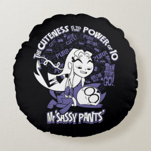 Almofada Redonda Teen Titans Go!   Starfire & Mr Sassy Pants