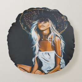 Almofada Redonda Tema legal Boho Travesseiro redondo de algodão