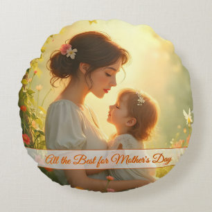 Almofada Redonda Tender Motherly Love in Blooming Light