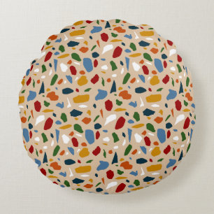 Almofada Redonda Terrazzo Pattern Colorful