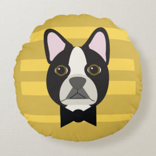 Almofada Redonda Terrier de Boston