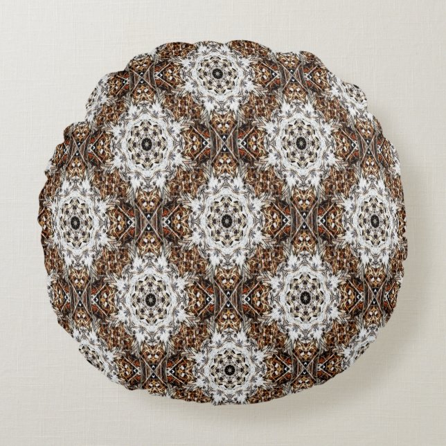 Almofada Redonda Teste de madeira..... (Frente)