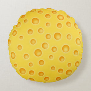 Almofada Redonda Teste padrão da textura de Cheezy do queijo suí