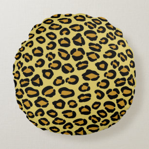 Almofada Redonda Teste padrão do leopardo