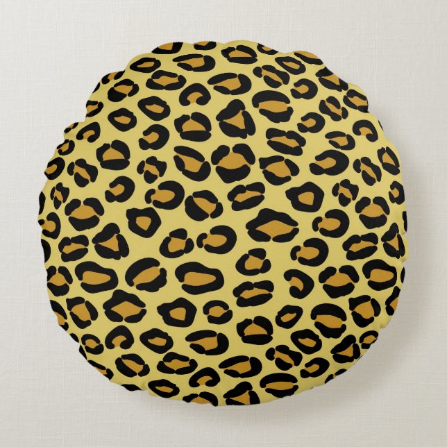 Almofada Redonda Teste padrão do leopardo (Frente)