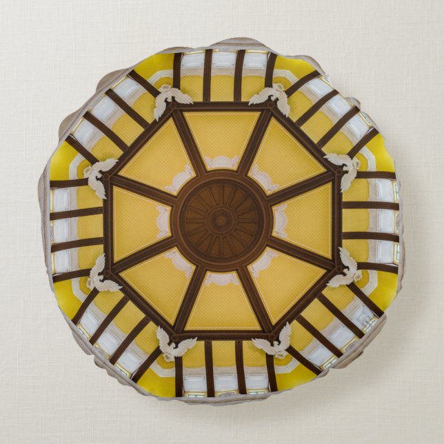 Almofada Redonda Teto decorado na estação de Tóquio (Verso)