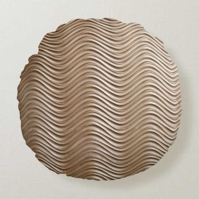 Almofada Redonda Têxteis brancos e cinzas (Frente)