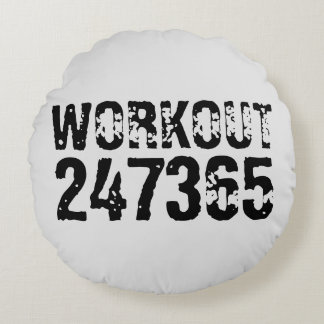 Almofada Redonda Texto vestido e arranhado Workout 247365 preto