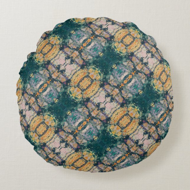 Almofada Redonda Textura #6 de obra La roca (Frente)