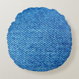 Almofada Redonda Textura Blue Denim