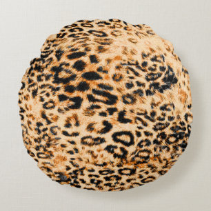 Almofada Redonda Textura da pele do leopardo, padrão do leopardo