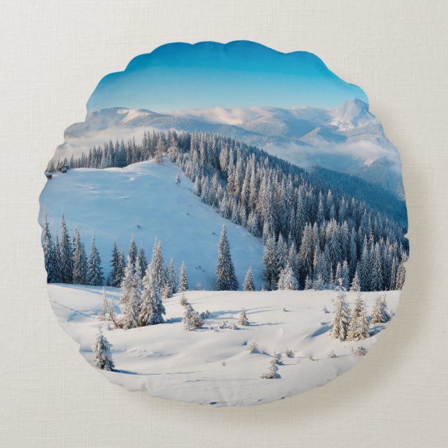 Almofada Redonda Textura de madeira ou fundo de madeira de resgata  (Frente)