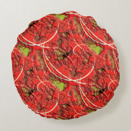 Almofada Redonda Textura em algum coral vivo com defeitos verdes de