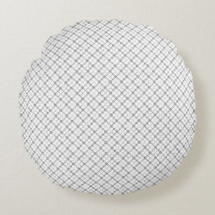 Almofada Redonda Textura Geométrica Monocromática Visual Diamante C