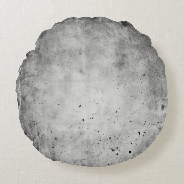 Almofada Redonda Textura Gris Grunge Afligida (Frente)