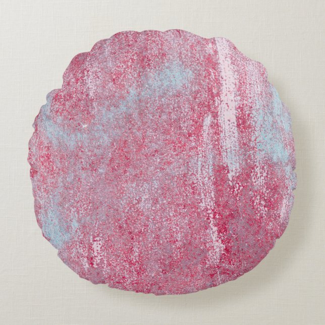 Almofada Redonda Textura metálica com arranhões e abstrato de fissu (Frente)