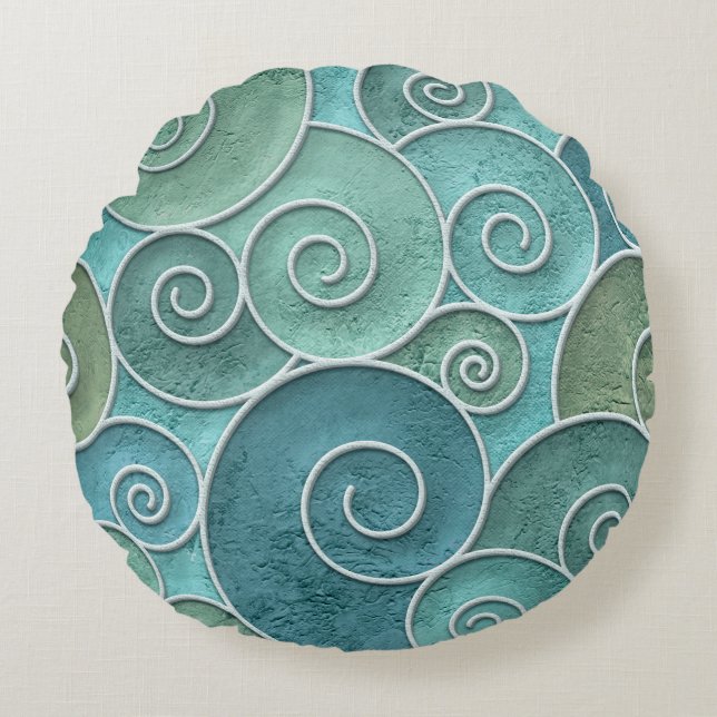 Almofada Redonda Textura sem soldadura de parede com espiral, (Frente)