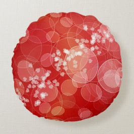 Almofada Redonda Textura vermelha do inclinação do estilo de Bokeh