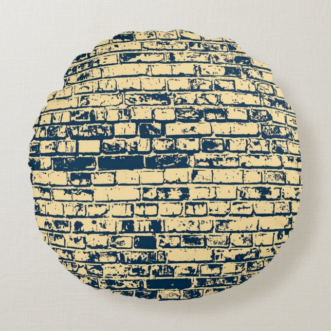 Almofada Redonda Texture of a brick wall. Elegant wallpaper design. (Frente)