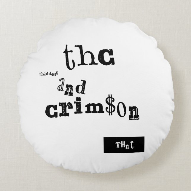 Almofada Redonda thaddeus & crimson (Frente)