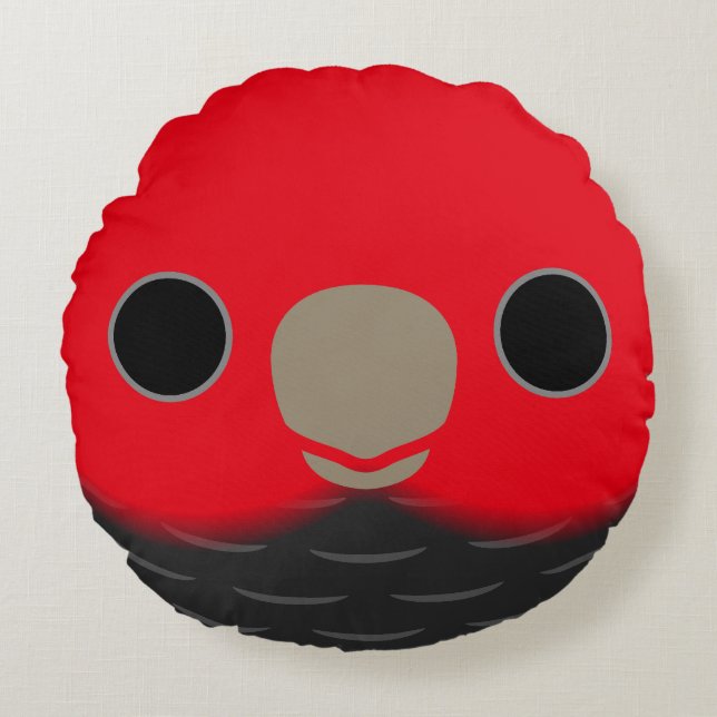 Almofada Redonda The face of a male Gang-gang cockatoo (Frente)