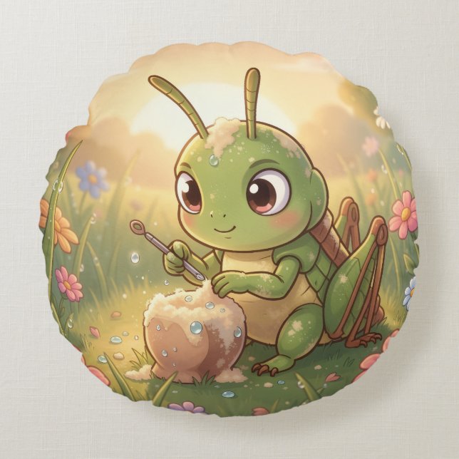 Almofada Redonda The Grasshopper and the Nectar Artwork.6 (Frente)