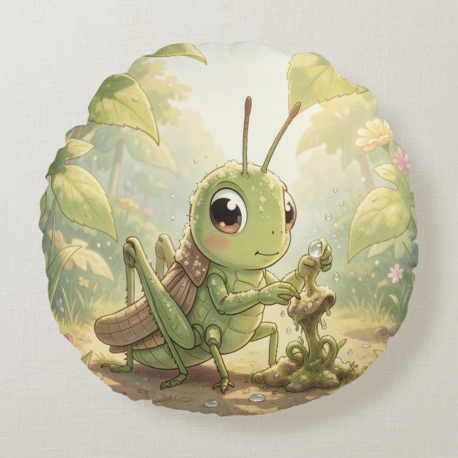 Almofada Redonda The Grasshopper and the Nectar Artwork.8 (Frente)