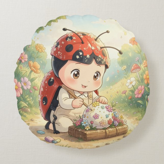Almofada Redonda The Ladybug and the Hidden Nectar Kingdom.5 (Frente)