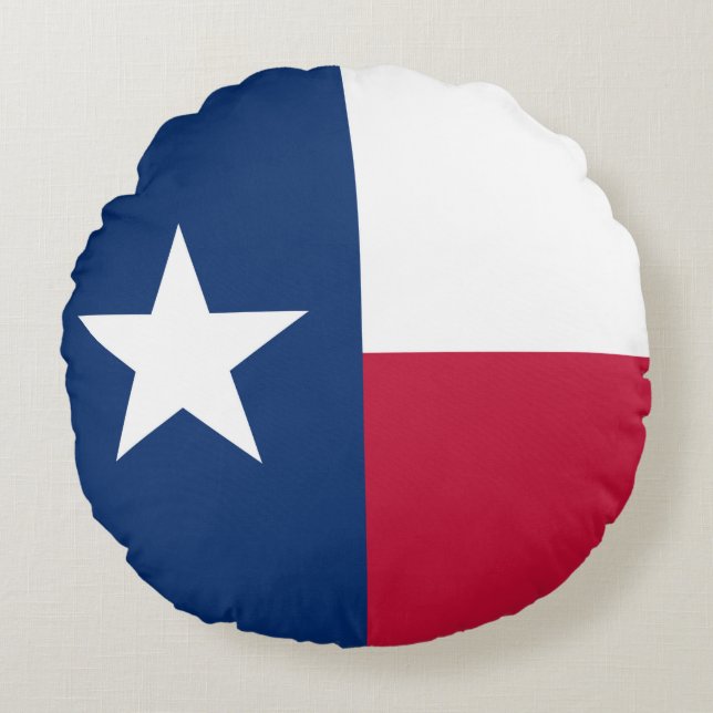 Almofada Redonda The Texan Lone Star State Flag of Texas (Frente)