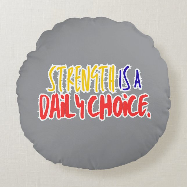 Almofada Redonda Throw Pillow – Minimalist Motivational Home Décor (Frente)