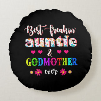 Almofada Redonda Tia E Madrinha Da Flor Nunca