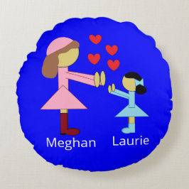 Almofada Redonda Todas as crianças precisam de amor: azul