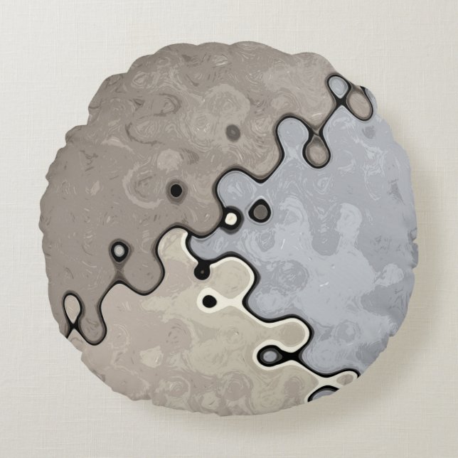 Almofada Redonda Tons de Terra Suaves (Frente)