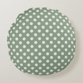 Almofada Redonda Torta Polkadot" Salvia & Creme Tonal