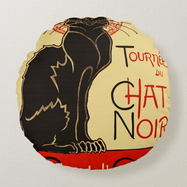 Almofada Redonda Tournée du Chat Noir Art Nouveau (Frente)