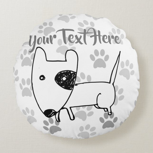 Almofada Redonda Touro em Inglês Cujo Terrier (Frente)