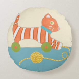 Almofada Redonda Toy Cat com Ball of String