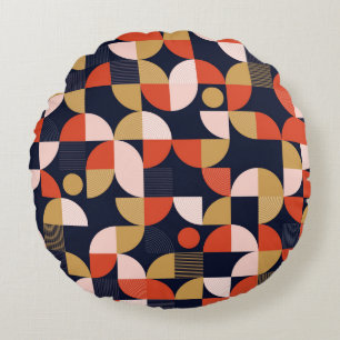 Almofada Redonda Trabalho de arte de geometria de formas simples es