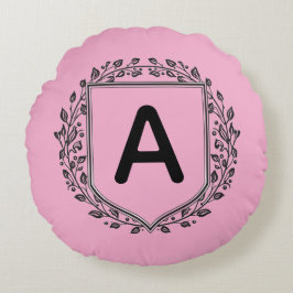 Almofada Redonda Travesseira Personalizada Escudo Floral Elegante I