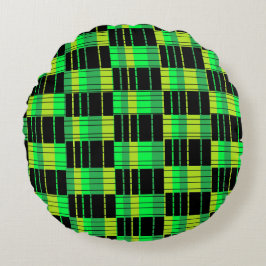 Almofada Redonda Travesseiro Abstrato Travesseiro do Xadrez Black a