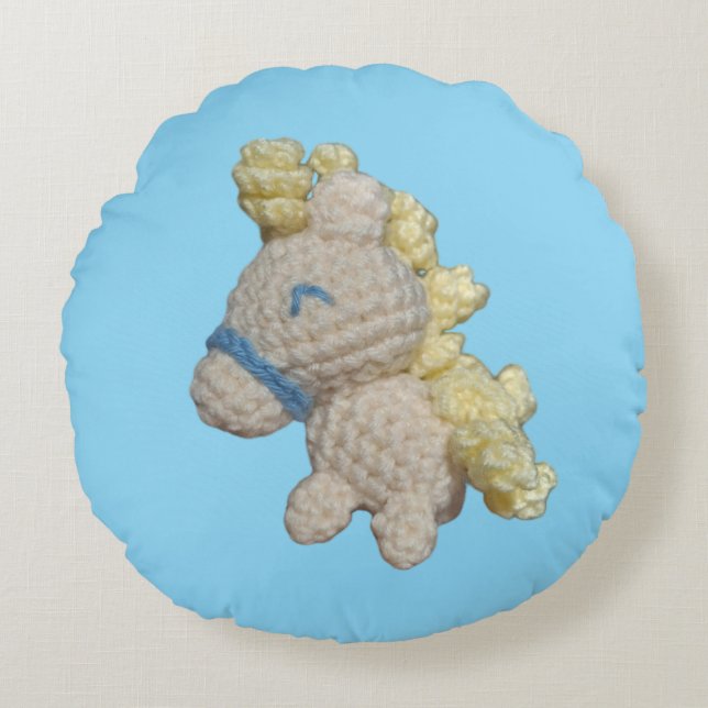 Almofada Redonda Travesseiro Adorável Pony Amigurumi! (Frente)