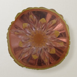 Almofada Redonda Travesseiro Amarelo Rosé Flower
