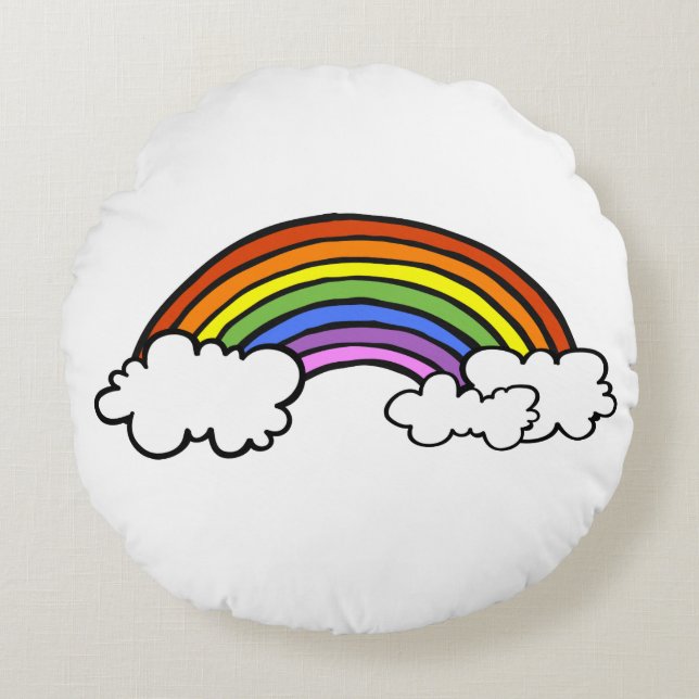 Almofada Redonda Travesseiro Arco-íris (Frente)