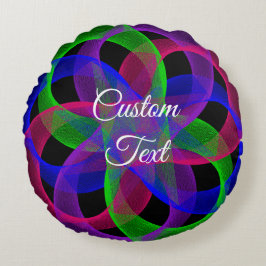 Almofada Redonda Travesseiro Arredondado Geométrico de Loop Duplo